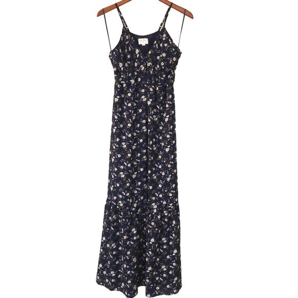 EVERLY Women's Sleeveless Floral Maxi Dress Dark Navy Size M - Picture 1 of 13